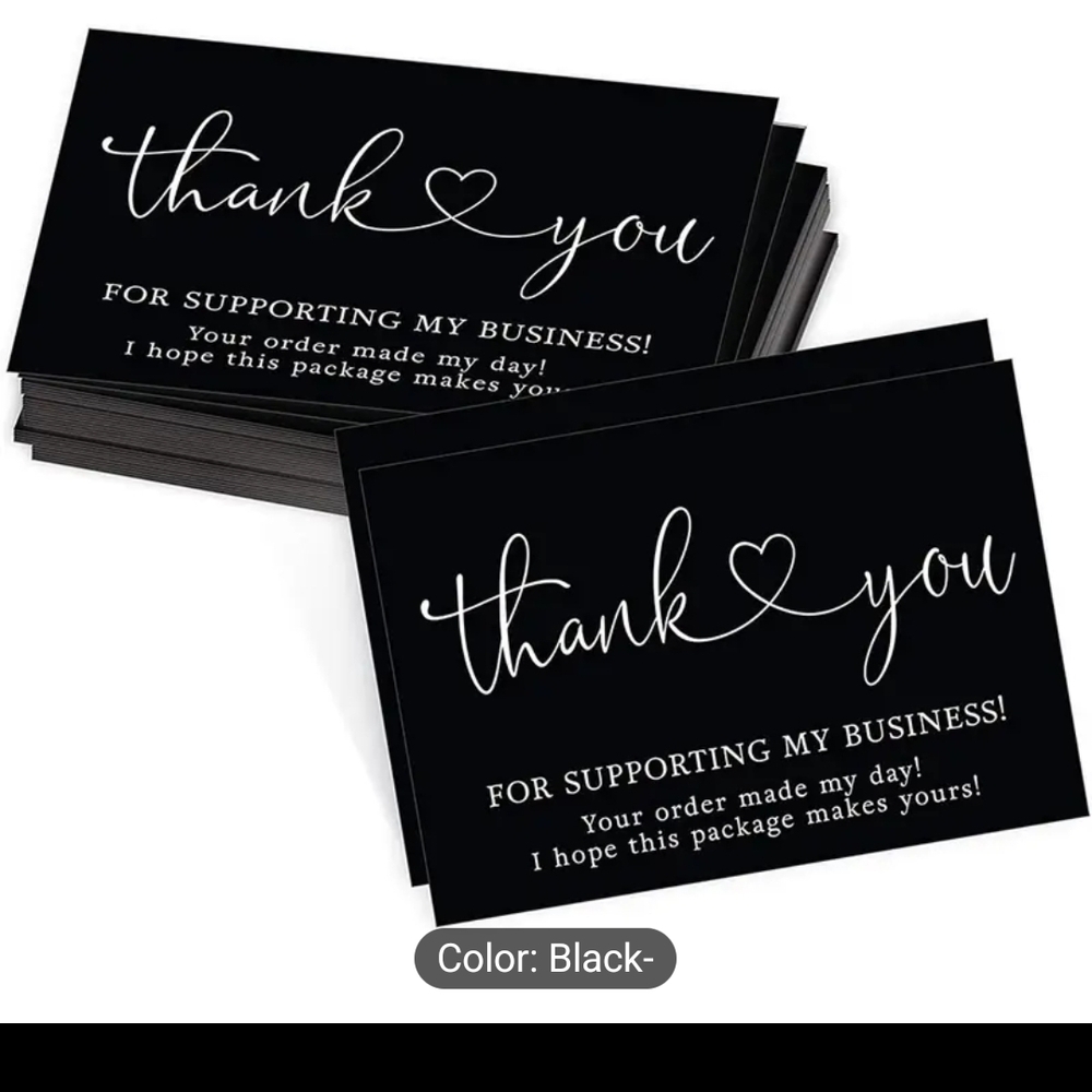 Black Thank You Cards